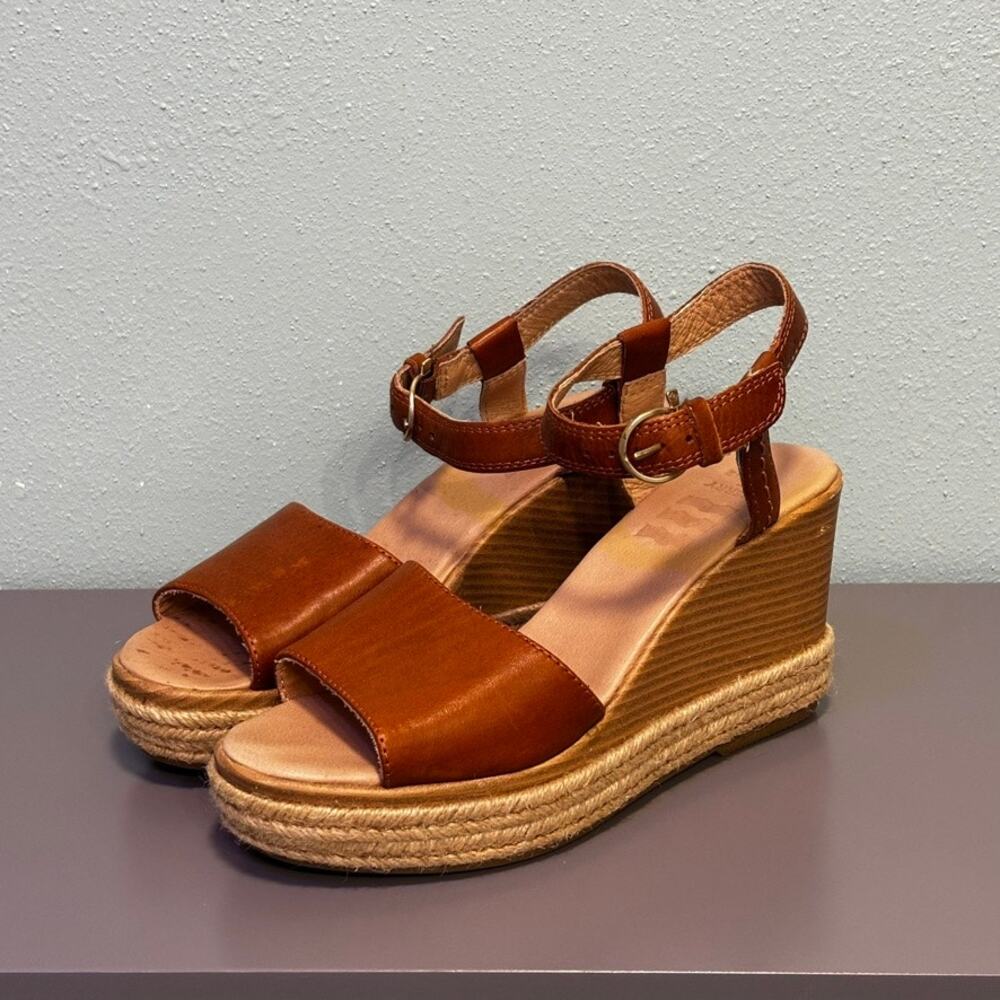 Sperry Fairwater Plushwave Wedge Espadrille Sandals Women's Size 7.5 Tan Leather - Picture 4 of 9